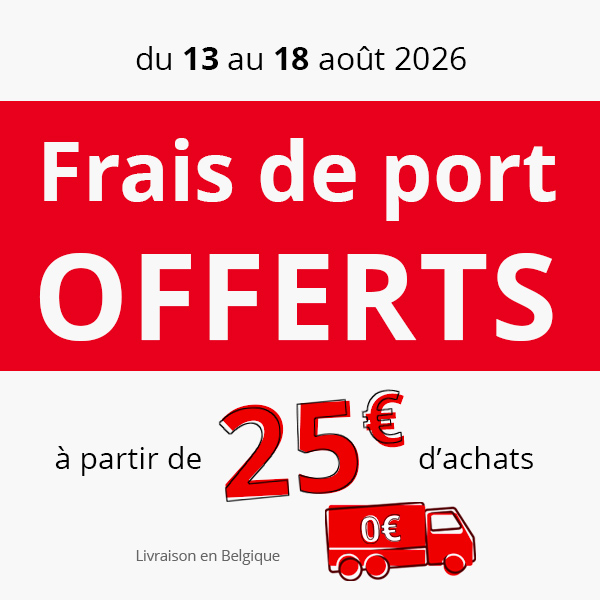 Frais de port offert dès 25 € d'achats !