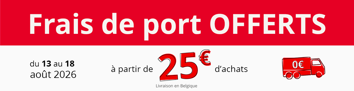 Frais de port offert dès 25 € d'achats !